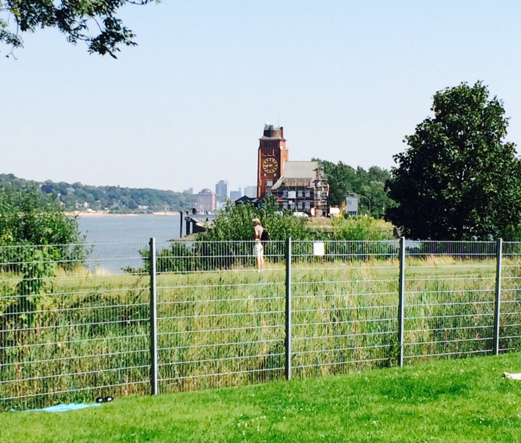 Ausblick Freibad Finkenwerder Elbe